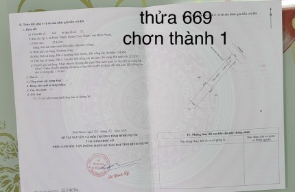 Cần ra gấp lô đất dân chính chủ ngay chợ Minh Thành - Chơn Thành