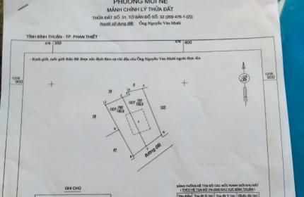 Bán 140m2 Đất Du lịch Biển Đường 2 Oto Tránh Nhau Trung Tâm Phường Mũi Né Giá 15tr/m2