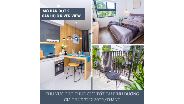 Căn hộ 2PN thiết kế cực đẹp, trung tâm TP Thủ Dầu Một, giá cực tốt