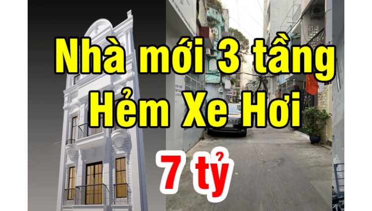 Nhà Mới Xây, Hẻm XH cách Nguyễn Thị Thập 20 m, 3 tầng, 7 Tỷ