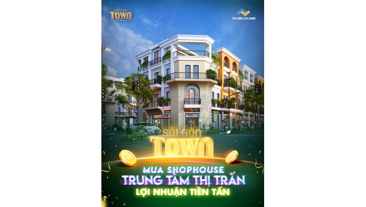 Bán Shophouse 6x18 3 mặt tiền dự án Sài Gòn Town Tân Trụ