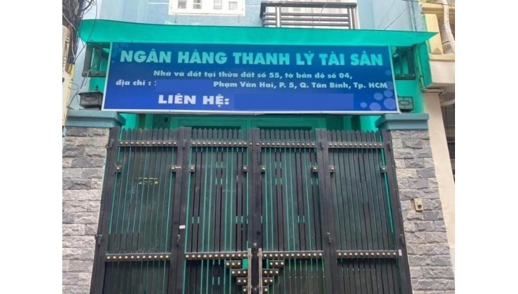 Ngân hàng thanh lý gấp nhà Phạm Văn Hai, Tân Bình, 4 tỷ912