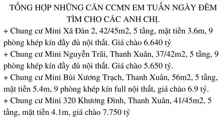 45m2, 5 tầng, 9 phòng cho thuê, dòng tiền 600tr/năm, lãi ngay 56tr GD tháng này - CCMN Chính Kinh