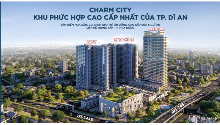 Chính chủ bán căn hộ Charm City, ngay Vincom Plaza Dĩ An, 55m2, 2PN giá tổng chỉ 1,55 tỷ