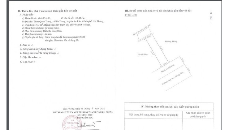 Đất đẹp sổ đỎ BAN cắt lỗ tại An Lão Hải Phòng