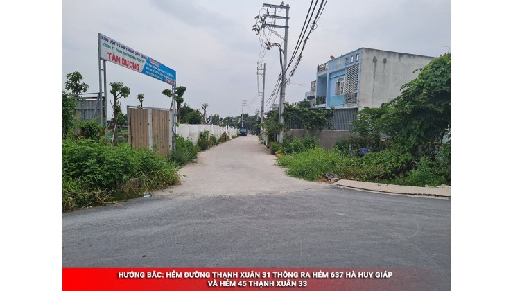 Đất bán KDC Thạnh Xuân 33- Quận 12  (100m2) chỉ 25tr/m2