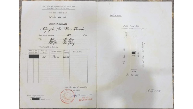 bán lô đất cực đẹp mặt đường Máng.
- 109m mặt tiền 4.5m.