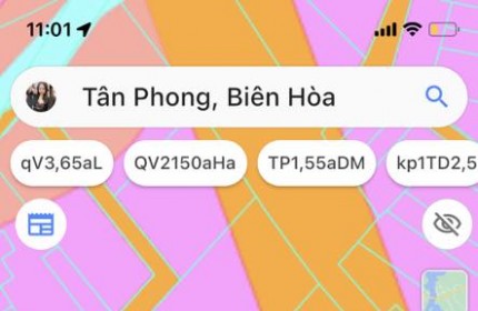 Đất Đẹp P.Tân Phong, TP.Biên Hòa, Đồng Nai. Vuông đẹp sổ riêng thổ cư đường ô tô thông.