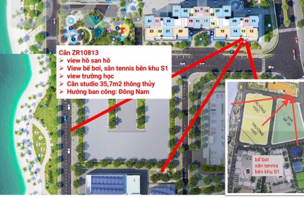 Chính thức mở bán chung cư The Zurich Ocean Park 1 căn studio hướng Đông Nam view cực đẹp