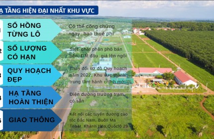 Pháp lý chuẩn chỉnh sổ đỏ từng nền - Đất nền trung tâm hành chính huyện Krông Năng, Đắk Lắk