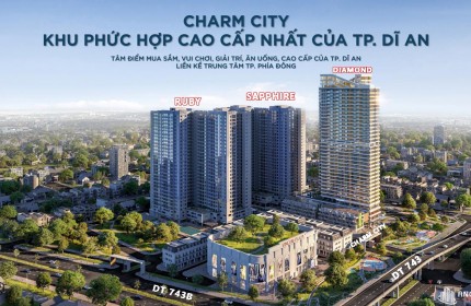 Chính chủ bán căn hộ Charm City, ngay Vincom Plaza Dĩ An, 55m2, 2PN giá tổng chỉ 1,55 tỷ