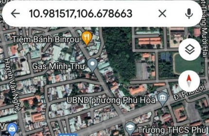 BÁN ĐẤT PHƯỜNG PHÚ HÒA ,MẶT TIỀN KINH DOANH
 Giá 2 tỷ 900