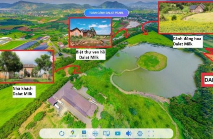 Đất biệt thự 2 mặt view trực diện sông - Thác - Hồ. Đường chính 30m. Đất full hồng ngang 8 dài 28