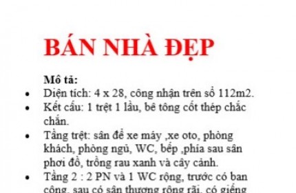 BÁN NHÀ ĐẸP QUẬN 9 - TP THỦ ĐỨC GIÁ 5.5 TỶ / 108M2