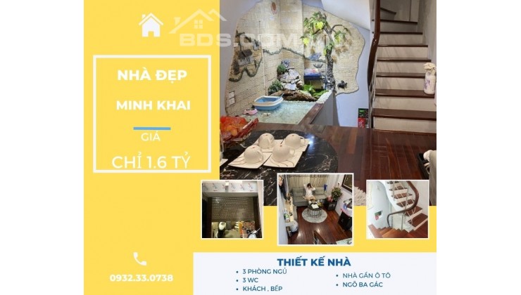 HIẾM, CHỈ 1.6 tỷ có ngay nhà Minh Khai 5 tầng hiện đại, FULL nội thất DT18m2, sổ đỏ riêng Chính Chủ.