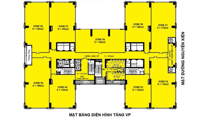 Cho thuê Shophouse khối đế, Mặt bằng kinh doanh tòa Housinco Nguyễn Xiển