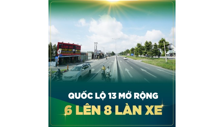 bán đất sổ hồng quốc lộ 13, đường nhựa 950tr/lô