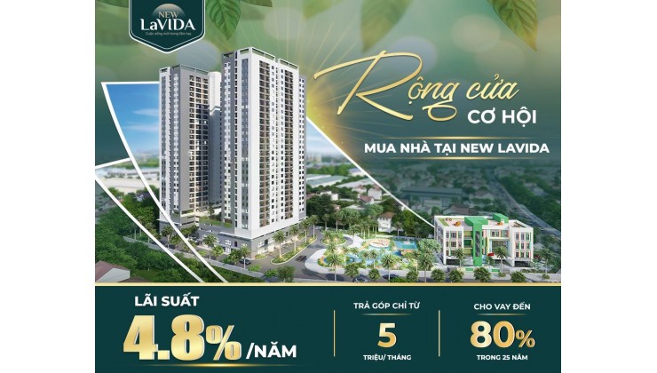 Hấp dẫn với lãi suất chỉ 4,8%/ năm căn hộ Ngay Làng Đại học