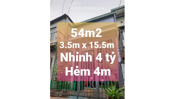 BÁN NHÀ HXH NƠ TRANG LONG - HẺM 4M - 54M2 NHỈNH 4 TỶ