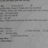 Chính chủ bán lô đất 5x10m giá chỉ 2.52 tỷ gần vòng xoay Phú Hữu, sát quận 2