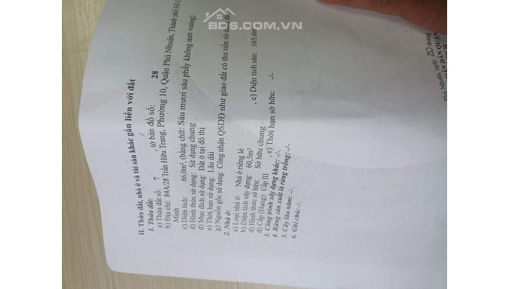 Chính chủ bán nhà 2 mặt tiền hẻm gần chợ Trần Hữu Trang - Phú Nhuận diện tích 60m giá 10.7 Tỷ