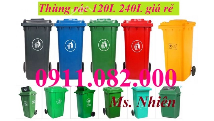 Sỉ thùng rác giá rẻ- thùng rác có dung tích 120L 240L 660L giá rẻ tại tiền giang- lh 0911082000