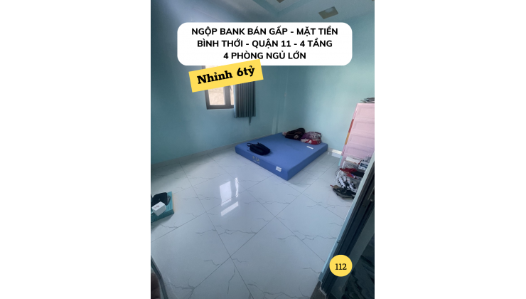 Ngộp bank bán gấp MTKD Bình Thới Quận 11 4 tầng nhỉnh 6tỷ