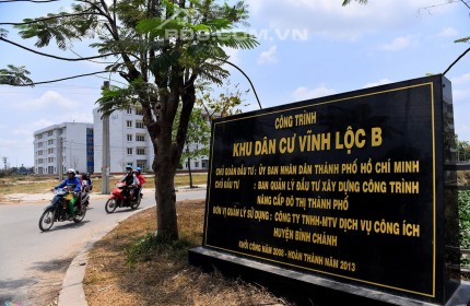 Kẹt tiền cần bán gấp lô đất 100m2 KDC Vĩnh Lộc B giá 2 tỷ,sổ hồng công chứng.