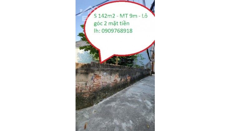 Bán Đất Phúc Lợi 142m - MT9m - Lô Góc 2 Mặt Tiền, Ô Tô Vào Đất, Đầu Tư, Ở Sướng