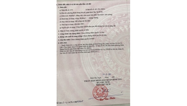 Đất lô góc 98.8m2 giá 4 tỷ 5, SHR, đường Bình Thành, Bình Tân