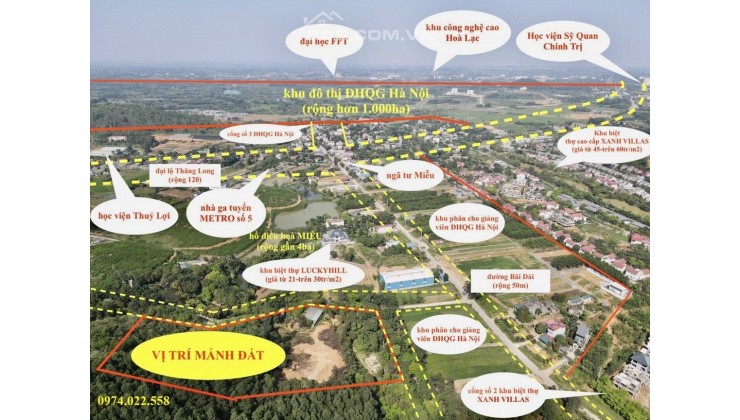 Chính chủ cần bán 2.4 ha đất nghỉ dưỡng tại Bãi Dài, Tiến Xuân, Thạch Thất, Hà Nội.
