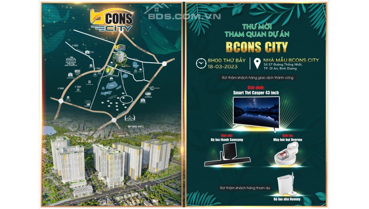 Chỉ 32tr/m2 chỉ có tại Bcons City - trả trước chỉ 350Tr sở hữu căn hộ đứng tên chính mình