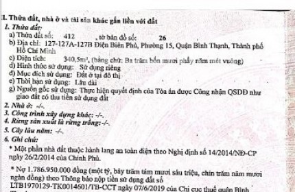 Bán nhà MT đường Điện Biên Phủ, Quận Bình Thạnh, HCM, giá cực tốt