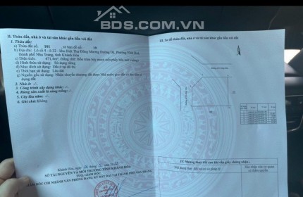 Bán lô góc siêu đẹp cách biển chỉ 200m vị trí đắc địa Nha Trang Vĩnh Hoà lh 0985451850