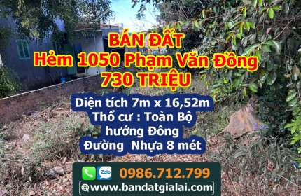 Đất đối diện đồ gỗ HẢI NAM -hẻm 1050 Phạm Văn ĐỒng