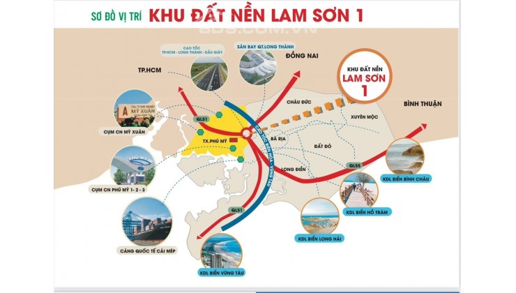 ĐẤT NỀN CẢNG CÁI MÉP - THỊ XÃ PHÚ MỸ GIÁ RẺ - THUỘC KDC LAM SƠN