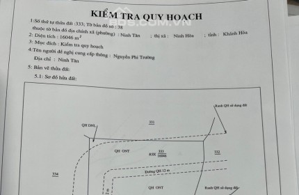 Bán 1.6ha đất QH thổ cư ngay mặt tiền đường xe tải lớn (đường tránh cao tốc) Ninh Tân giá tốt