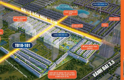 Biệt Thự LK  60m2, 6,6 tỷ xây 5 tầng khu Thời Đại 18 dự án Vinhomes Ocean Park 3 The Crown