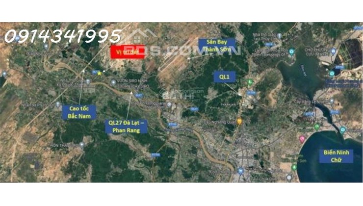 Mặt QL27A, DT 20x50m; 200m tới tốc B-N, sân bay Thành Sơn 5km, 15km tới biển. 3.4tỷ