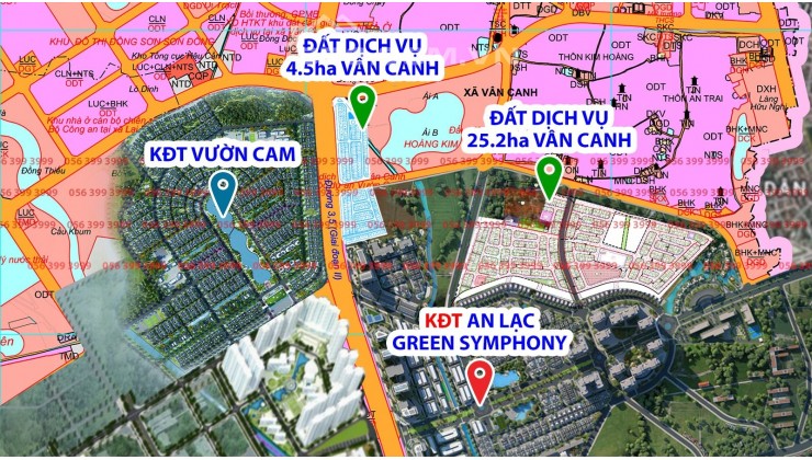 Chuyển nhượng lô đất khu 4.5ha dịch vụ Vân Canh, Hoài Đức  giá 69tr/m2