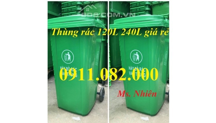 Nơi bán thùng đựng rác giá rẻ- Thùng rác 120L 240L 660L giá rẻ tại sóc trăng- lh 0911082000