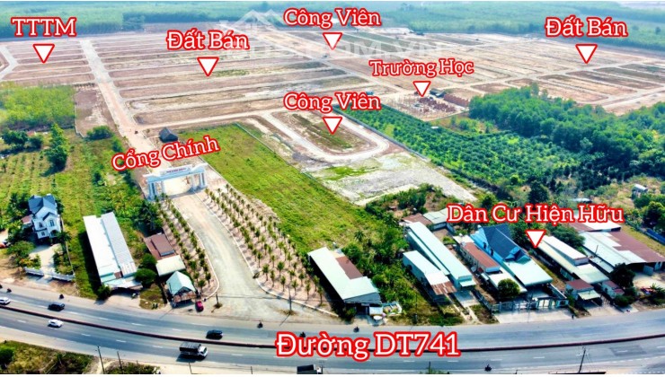 Chỉ từ 348tr thanh toán nhận đất ngay MT đường DT741 - KCN Tân Bình