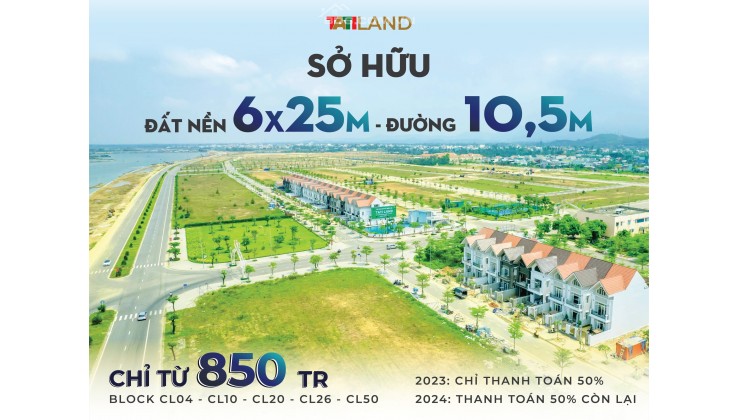 trả trước 850tr đã sở hữu ngay được lô đất 150m2 mặt vịnh biển