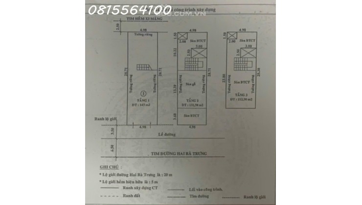 Cho thuê nhà 294 Hai Bà Trưng, Quận 1- 5x29 trệt 2 lầu giá 130 triệu chưa vat