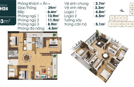 Cần bán nhanh căn hộ 103m Hướng Đông Nam tầng cao view mướt mắt