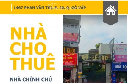 Mặt bằng kính doanh 367m2 phố 1467 Phan Văn Trị, Gò Vấp