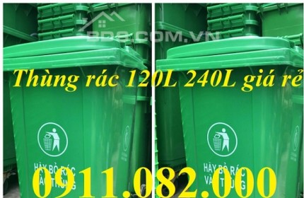 Nơi bán thùng đựng rác giá rẻ- Thùng rác 120L 240L 660L giá rẻ tại sóc trăng- lh 0911082000