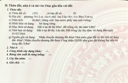 Bán nhà Đ.Nguyễn Bình, P.Phú Lợi, Thủ Dầu Một, 60.8m2 SHR 2 tỷ. Lh:0908203993