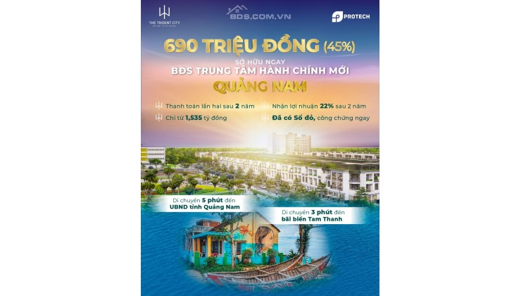 Chỉ với 890 triệu, ta có thể sở hữu được lô đất tuyệt đẹp tại TP Tam Kỳ.