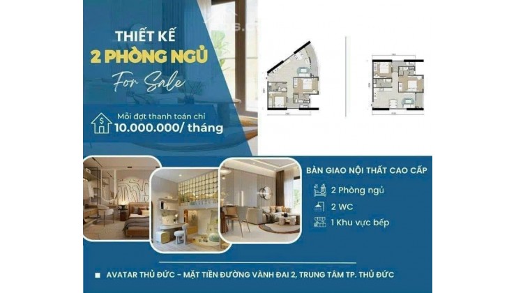 Chỉ 80tr ký Hợp đồng các đợt thanh toán 8-10tr sở hữu căn hộ cao cấp Avatar Thủ Đức